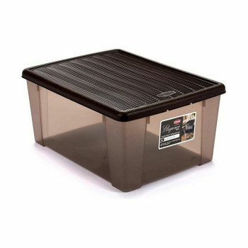 Контейнер для хранения с крышкой Stefanplast Elegance Коричневый Пластик 15 L 29 x 17 x 39 cm (6 штук)