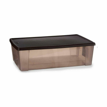 Storage Box with Lid Stefanplast Elegance Brown Plastic 30 L 38,5 x 17 x 59,5 cm (6 Units),,,