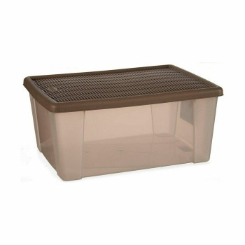 Storage Box with Lid Stefanplast Elegance Brown Plastic 29 x 17 x 39 cm (6 Units),,,
