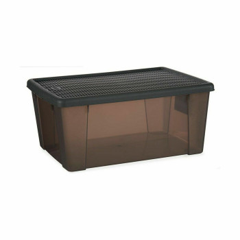 Storage Box with Lid Stefanplast Elegance Grey Plastic 15 L 29 x 17 x 39 cm (6 Units),,,