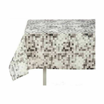 Dėmėms atspari staltiesė Kinvara CUADROS-G Pilka Plona drobė Apsauga nuo dėmių Rėmeliai 140 x 180 cm (6 vnt.),,,