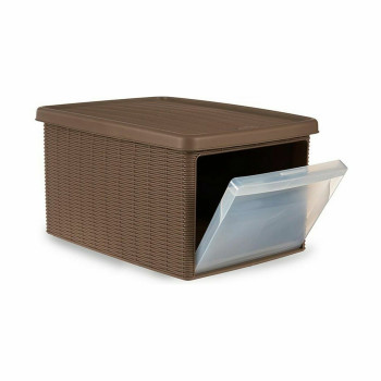 Контейнер для хранения с крышкой Stefanplast Elegance Боковой Бежевый Пластик 29 x 21 x 39 cm (5 штук)