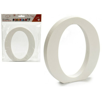 Letter Pincello O White Wood 1,8 x 21 x 17 cm (12 Units),,,