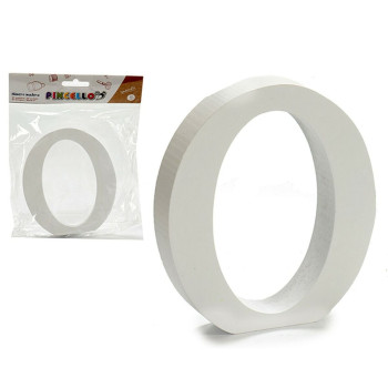 Letter Pincello O White Wood 2 x 16 x 14,5 cm (24 Units),,,