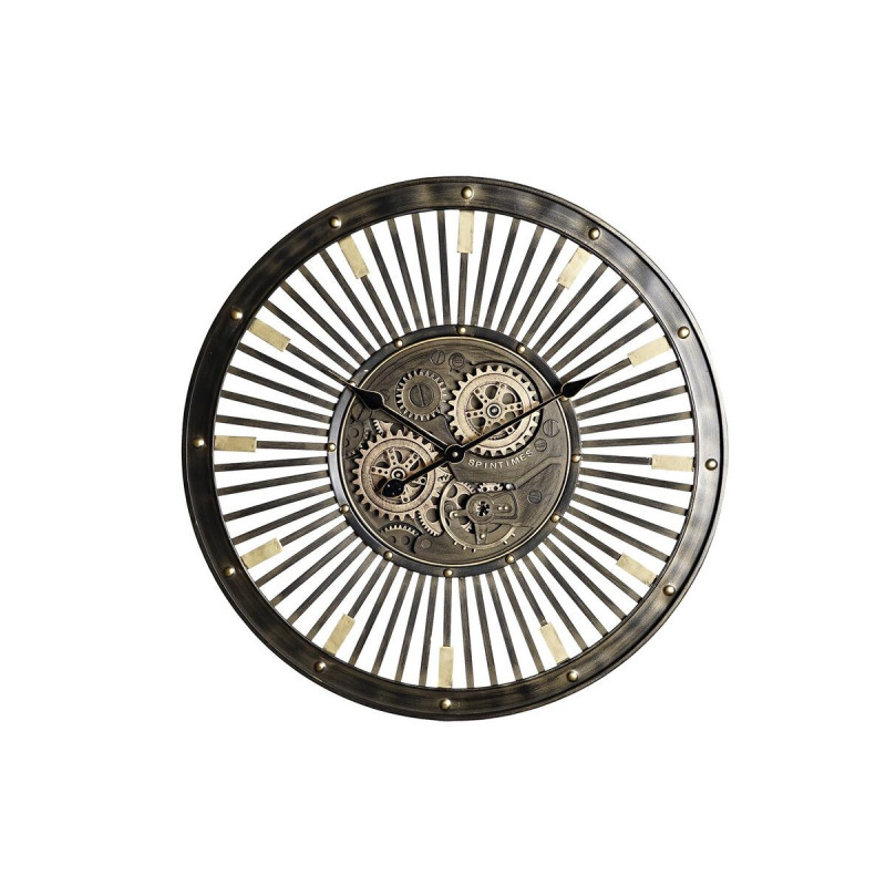 Wall Clock DKD Home Decor Black Golden Iron Vintage 65 x 6,7 x 65 cm,,,