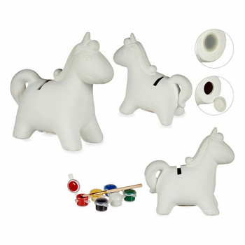 Paint Your Own Money Box Pincello 87766 Ceramic Unicorn 6,4 x 13 x 14 cm (12 Units),,,