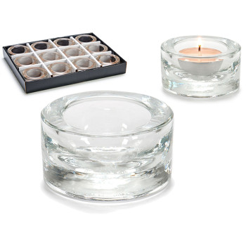 Candleholder Transparent Glass 7 x 3,5 x 7 cm (12 Units),,,