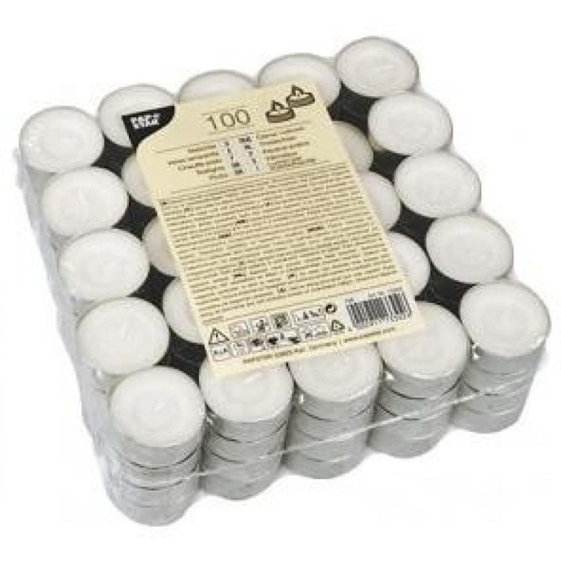 TEA   CANDLES 100PC.., WHITES, Pap Star
