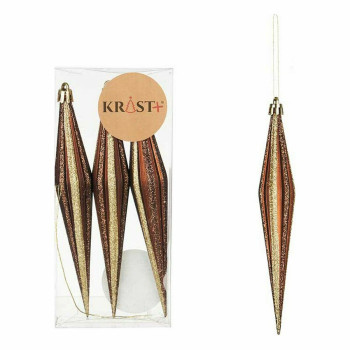 Kalėdinių papuošimų rinkinys Krist+ 00899 Ruda PVC Išskleistas 8,5 x 3,5 x 19 cm (12 vnt.),,,