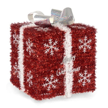 Gift Box White Red Silver polypropylene PET 20 x 23 x 20 cm (6 Units),,,