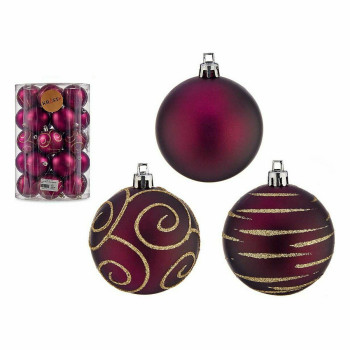 Ziemassvētku bumbiņu komplekts Violets PVC d 6 cm (4 gb.),,,