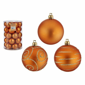 Kalėdinių kamuoliukų rinkinys Oranžinė PVC 6 cm (4 vnt.),,,