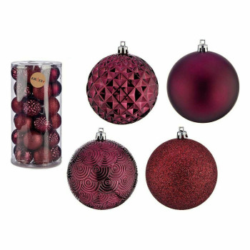 Kalėdinių kamuoliukų rinkinys Purpurinė 8 cm PVC (4 vnt.),,,