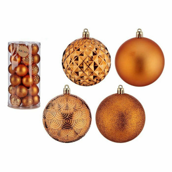 Kalėdinių kamuoliukų rinkinys 8 cm Oranžinė PVC (4 vnt.),,,