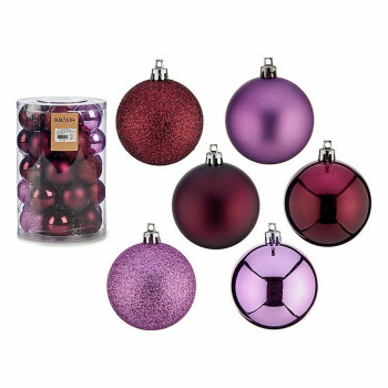 Jõulukuulide komplekt Lilla Plastmass 6 x 7 x 6 cm (6 Ühikut),,,