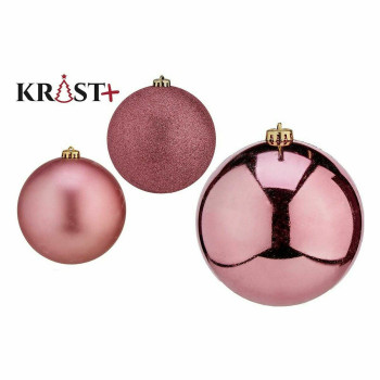 Jõulukuulide komplekt Krist+ 00739 Roosa PVC (12 Ühikut),,,