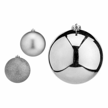 Jõulukuulide komplekt Krist+ 00821 Hõbedane Plastmass d 15 cm (4 Ühikut),,,