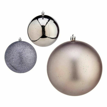 Jõulukuulide komplekt Krist+ 00822 Hõbedane Plastmass d 12 cm (6 Ühikut),,,