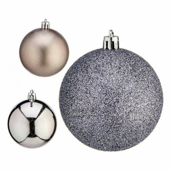 Jõulukuulide komplekt Krist+ 00825 Hõbedane Plastmass d 7 cm (12 Ühikut),,,