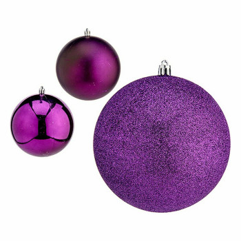 Jõulukuulide komplekt Krist+ 00834 Lilla Plastmass d 12 cm (6 Ühikut),,,