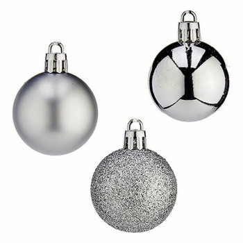 Jõulukuulide komplekt Krist+ K1912485-4 Hõbedane Plastmass 4 cm (12 Ühikut),,,