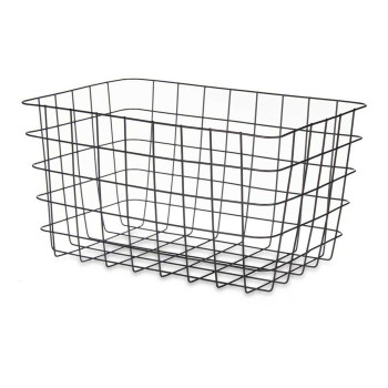 Multi-purpose basket Kinvara W5759K-L BLACK Black Metal 38,5 x 20,5 x 28 cm Rectangular (6 Units),,,