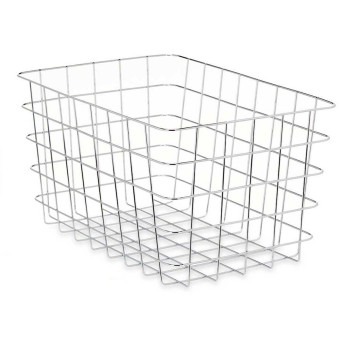 Multi-purpose basket Kinvara W5759K-L CHROME Silver Metal 38 x 21 x 26 cm Rectangular (6 Units),,,