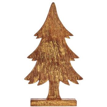 Decorative Figure Christmas Tree Golden Wood 5 x 39 x 22 cm (6 Units),,,