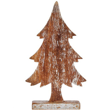 Decorative Figure Christmas Tree Silver Wood 5 x 39 x 21 cm (6 Units),,,
