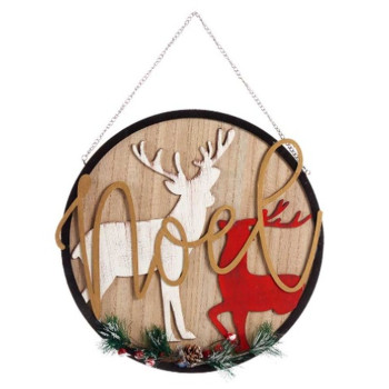 Rippkaunistus Märk Jõulu põhjapõder Naturaalne Puit MDF 29 x 1 x 29 cm (6 Ühikut),,,