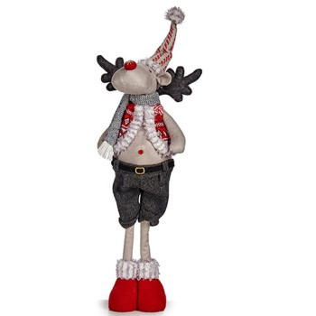 Christmas Reindeer Krist+ FG09-PX21383A Red Grey Christmas Reindeer 13 x 65 x 18 cm (4 Units),,,
