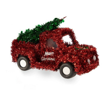 Christmas bauble Krist+ 18CH422 Red Green Van 15 x 18 x 27 cm Tinsel (8 Units),,,