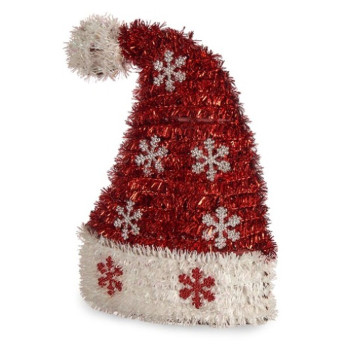 Father Christmas Hat Krist+ 19CD063 White Red Silver Father Christmas Hat 17 x 23 x 9,5 cm Tinsel (12 Units),,,