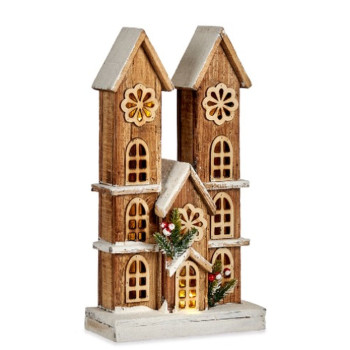 Decorative Figure Light House White Brown Wood 25 x 46 x 9 cm (6 Units),,,