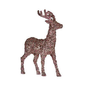 Christmas Reindeer Krist+ R201-068Z-2 Pink Golden Christmas Reindeer 15 x 45 x 30 cm Glitter (8 Units),,,