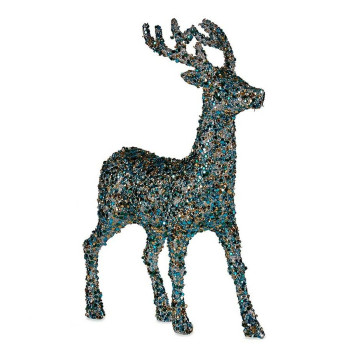 Kalėdų elnias Krist+ R201-068Z-6 Mėlyna Auksinis Kalėdų elnias 15 x 45 x 30 cm Blizgučiai (8 vnt.),,,