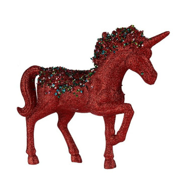 Decorative Figure Krist+ 7239/16-12.5-WPN3-7 Blue Red Unicorn 9,5 x 31 x 40 cm (6 Units),,,