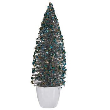 Christmas Tree Krist+ 2402/13-2-6 Blue Golden Plastic Christmas Tree 10 x 33 x 10 cm (6 Units),,,