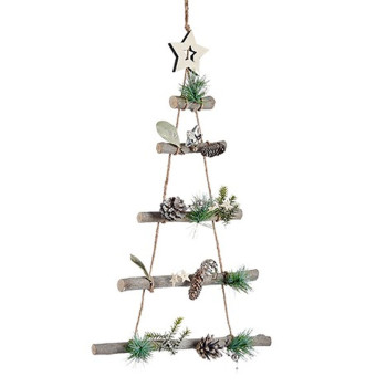 Jõuluehe Krist+ 95851 Pruun Hõbedane Puit Plastmass Jõulupuu 34 x 5 x 65 cm (6 Ühikut),,,