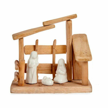 Kristuse sünni komplekt Valge Naturaalne Puit Keraamiline 18 x 17 x 8 cm (2 Ühikut),,,