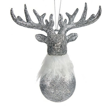 Jõuluehe Põhjapõder Hõbedane Plastmass Läige 13,5 x 15,5 x 7 cm (24 Ühikut),,,