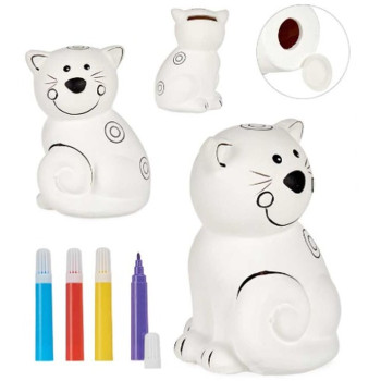 Paint Your Own Money Box Pincello 19280 Ceramic Cat 9 x 11,8 x 8,5 cm (12 Units),,,