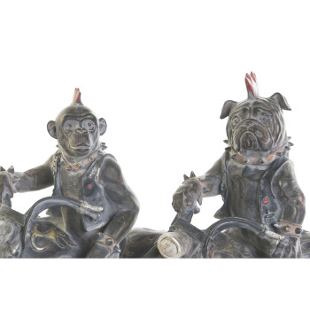 Dekoratyvinė figūrėlė Home ESPRIT Tamsiai pilka Baikeris 24 x 15 x 29 cm (2 vnt.),,,