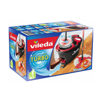 Mop with Bucket Vileda mop en steel Supermocio 3Action White Red Microfibres,,,