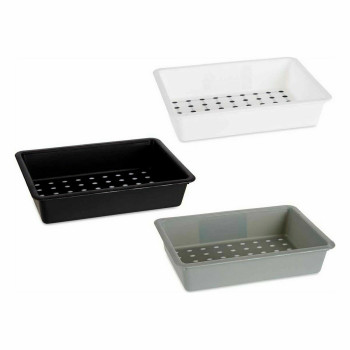 Drawer Organizer Kinvara CN18799 White Black polypropylene 16 x 5 x 24 cm (36 Units),,,