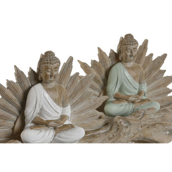 Dekoratīvās figūriņas Home ESPRIT Balts Zaļš Buda Austrumniecisks 30 x 6 x 15 cm (2 gb.),,,