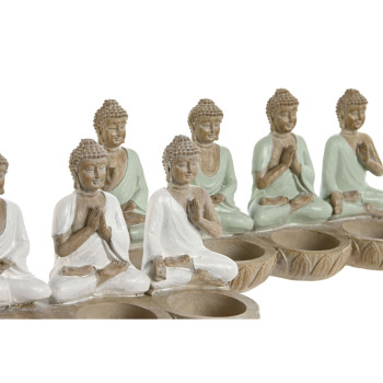 Dekoratīvās figūriņas Home ESPRIT Balts Zaļš Buda Austrumniecisks 24 x 9 x 11 cm (2 gb.),,,