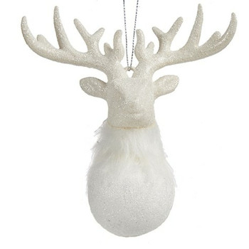 Jõuluehe Põhjapõder Valge Plastmass Läige 14 x 15,5 x 7 cm (24 Ühikut),,,
