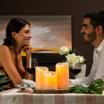 Multicolour Flame-Effect LED Candles with Remote Control Lendles InnovaGoods 3 Units,,,
