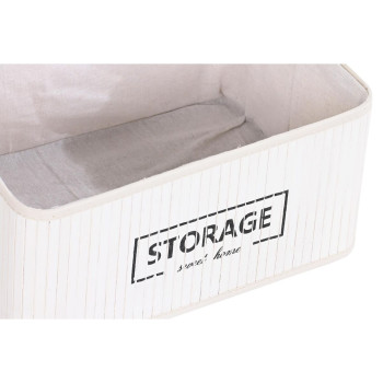 Grozu komplekts DKD Home Decor Balts Bambuss 40 x 30 x 46 cm 5 Daudzums,,,